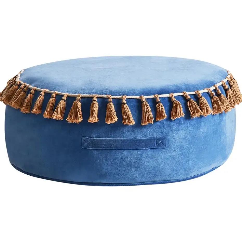 GOTHA - Poef - Blauw - Fluweel