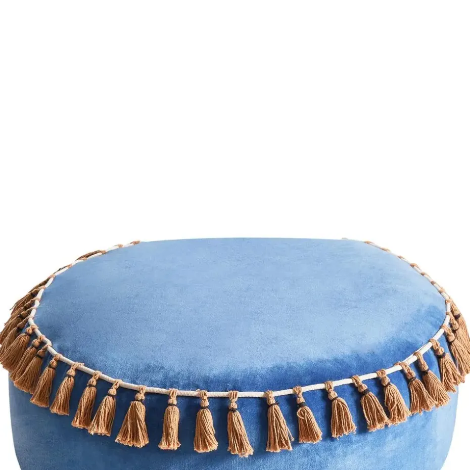 GOTHA - Poef - Blauw - Fluweel