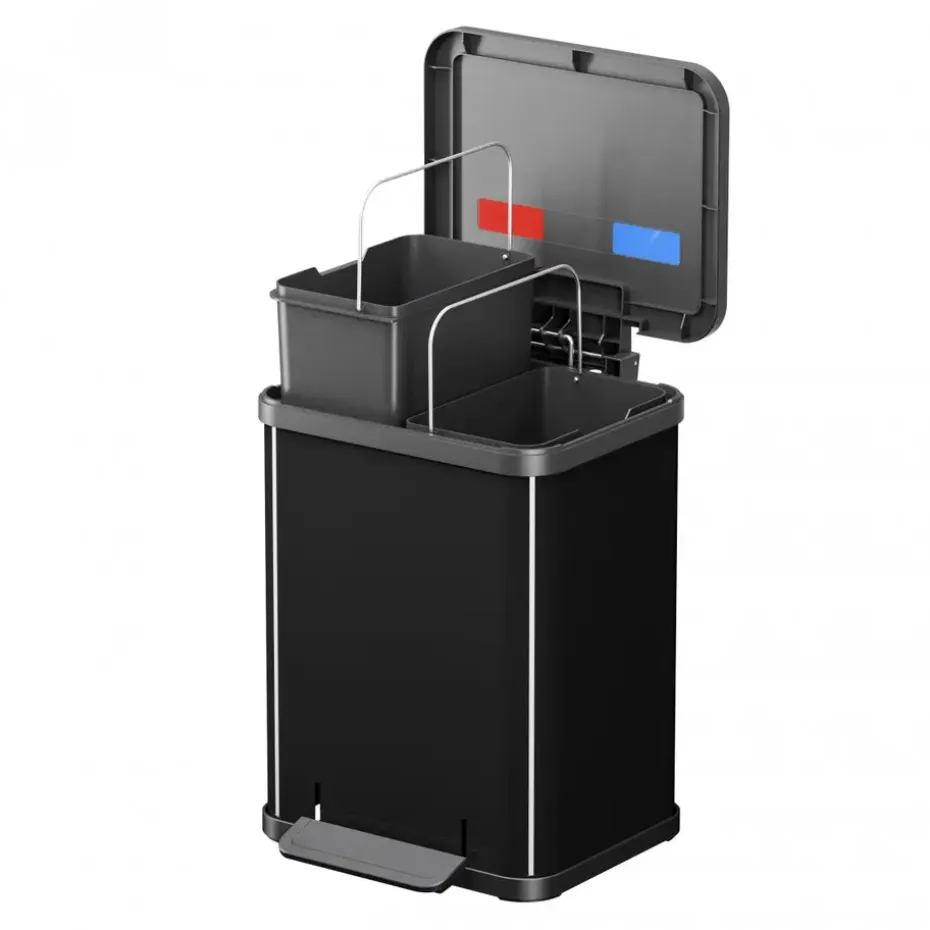 Hailo Öko Duo Plus M Prullenbak - 2x9L - zwart