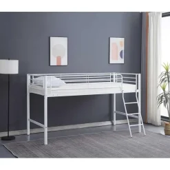 Halfhoogslaper Julie 90x200cm - metaal - mat wit