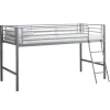 Halfhoogslaper Julie 90x200cm - metaal - mat grijs