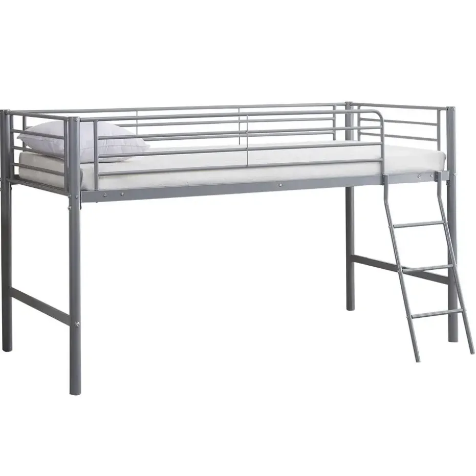 Halfhoogslaper Julie 90x200cm - metaal - mat grijs