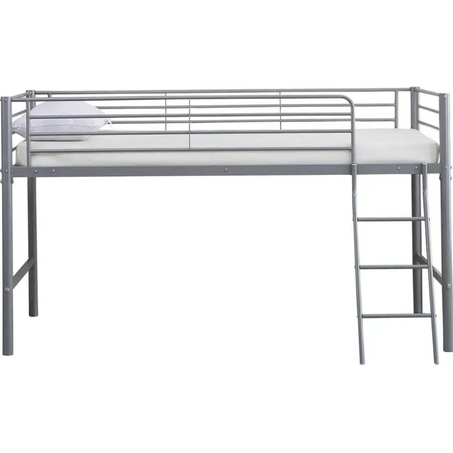 Halfhoogslaper Julie 90x200cm - metaal - mat grijs
