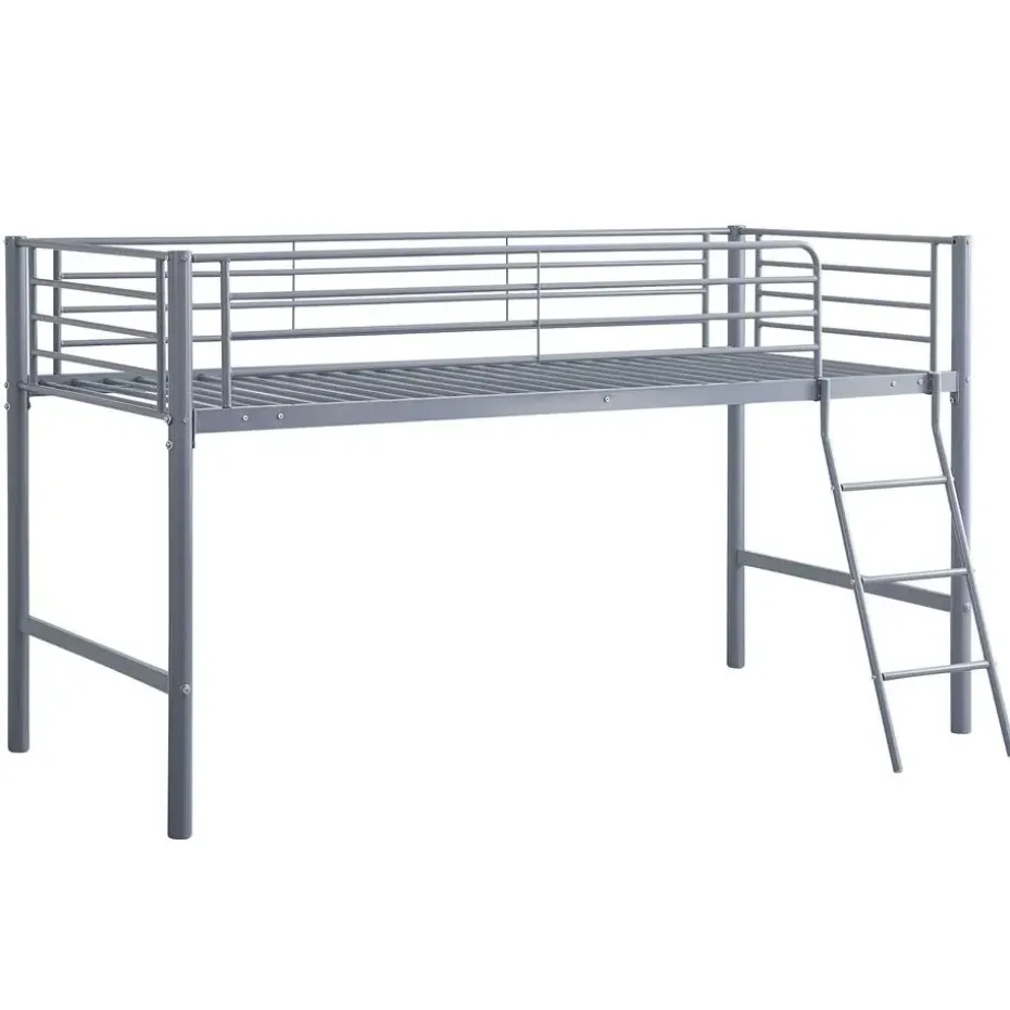 Halfhoogslaper Julie 90x200cm - metaal - mat grijs