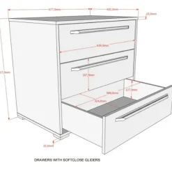 Halfhoogslaper Sammie 90x200cm - met bureau en ladekasten - wit