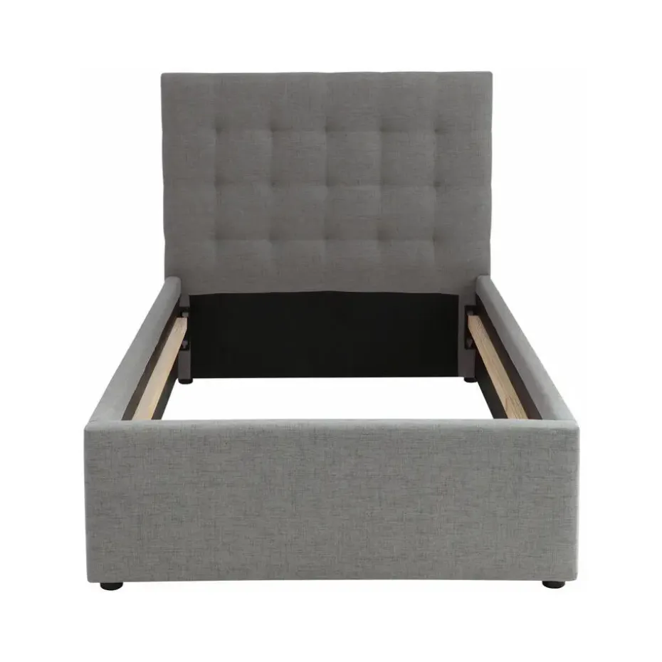 Hamar - Bed 100x200 cm in grijze stof