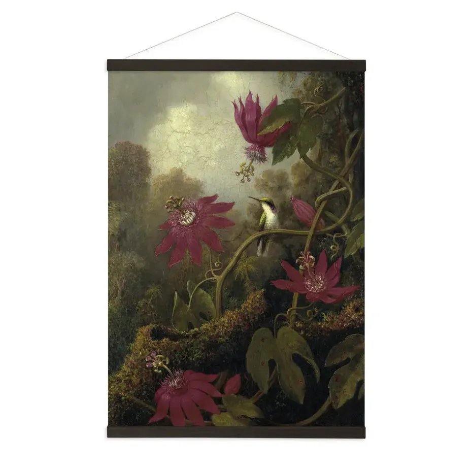 Hangende Poster Linnen Schemerige Schoonheid Jungle Kolibrie 100x70cm