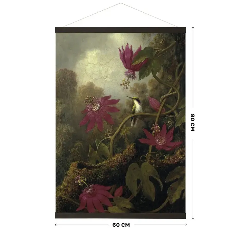 Hangende Poster Linnen Schemerige Schoonheid Jungle Kolibrie 100x70cm