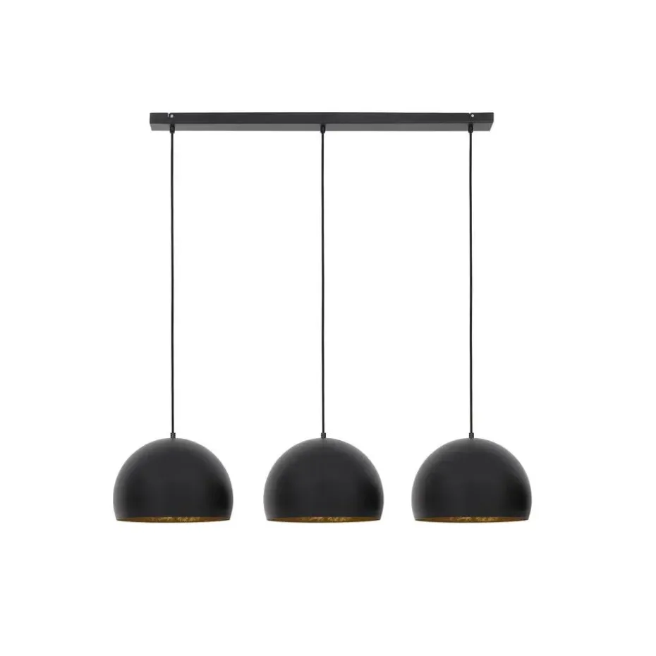 Hanglamp JAICEY - Mat Zwart-Goud - 3-Lichtpunten