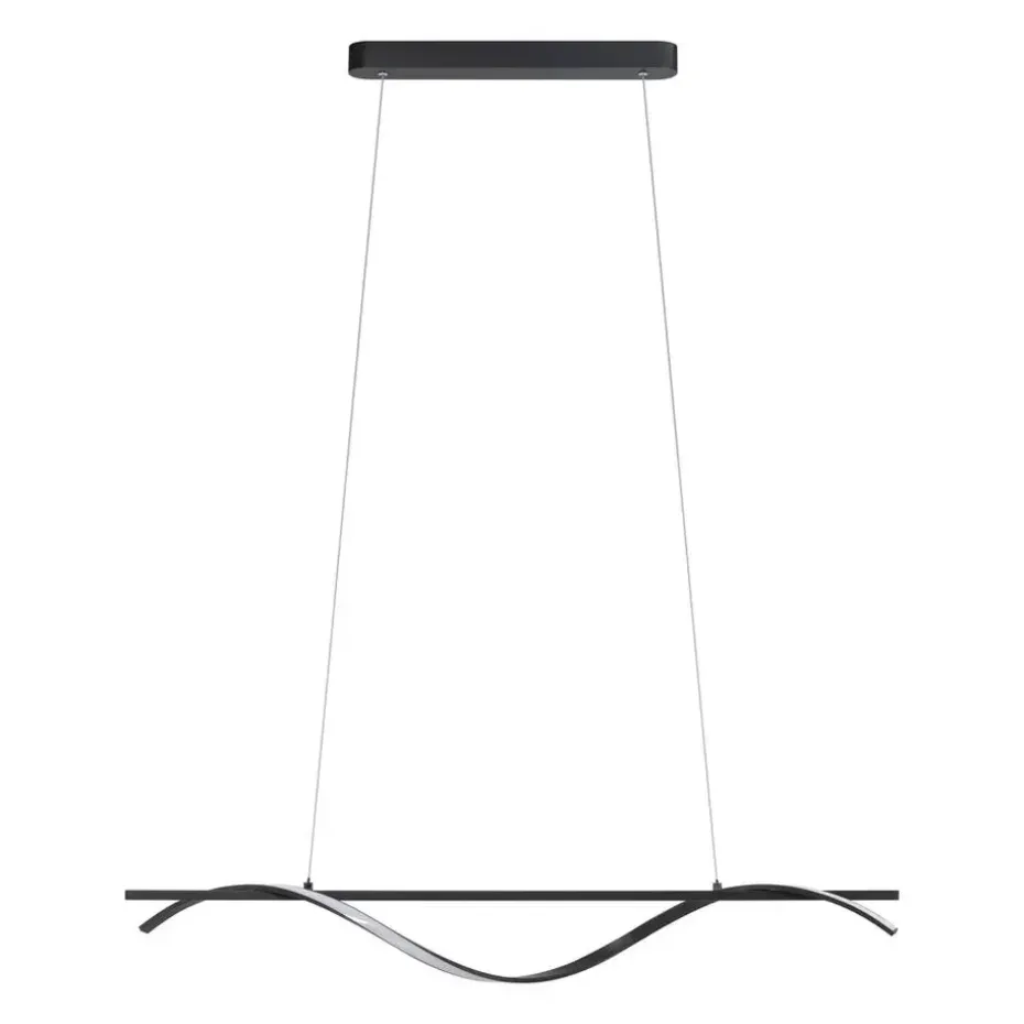 Hanglamp Joa LED - mat zwart metaal - 120x100x12 cm