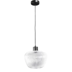 Hanglamp Yosemite - helder/mat zwart - Ø25x120 cm