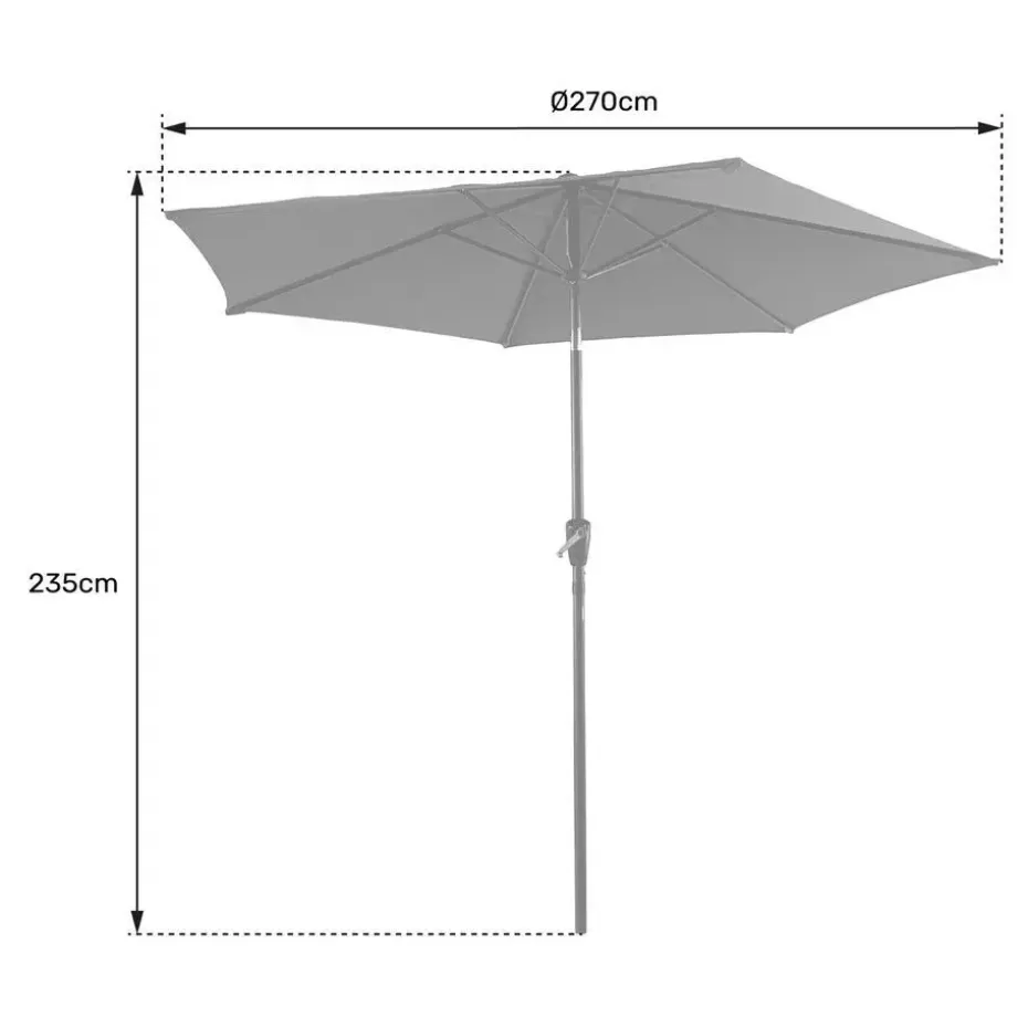Happy Garden Parasol HAPUNA - Zwart - Aluminium