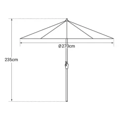 Happy Garden Parasol HAPUNA - Grijs - Aluminium