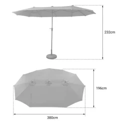 Happy Garden Parasol LINAI - Grijs - Stof