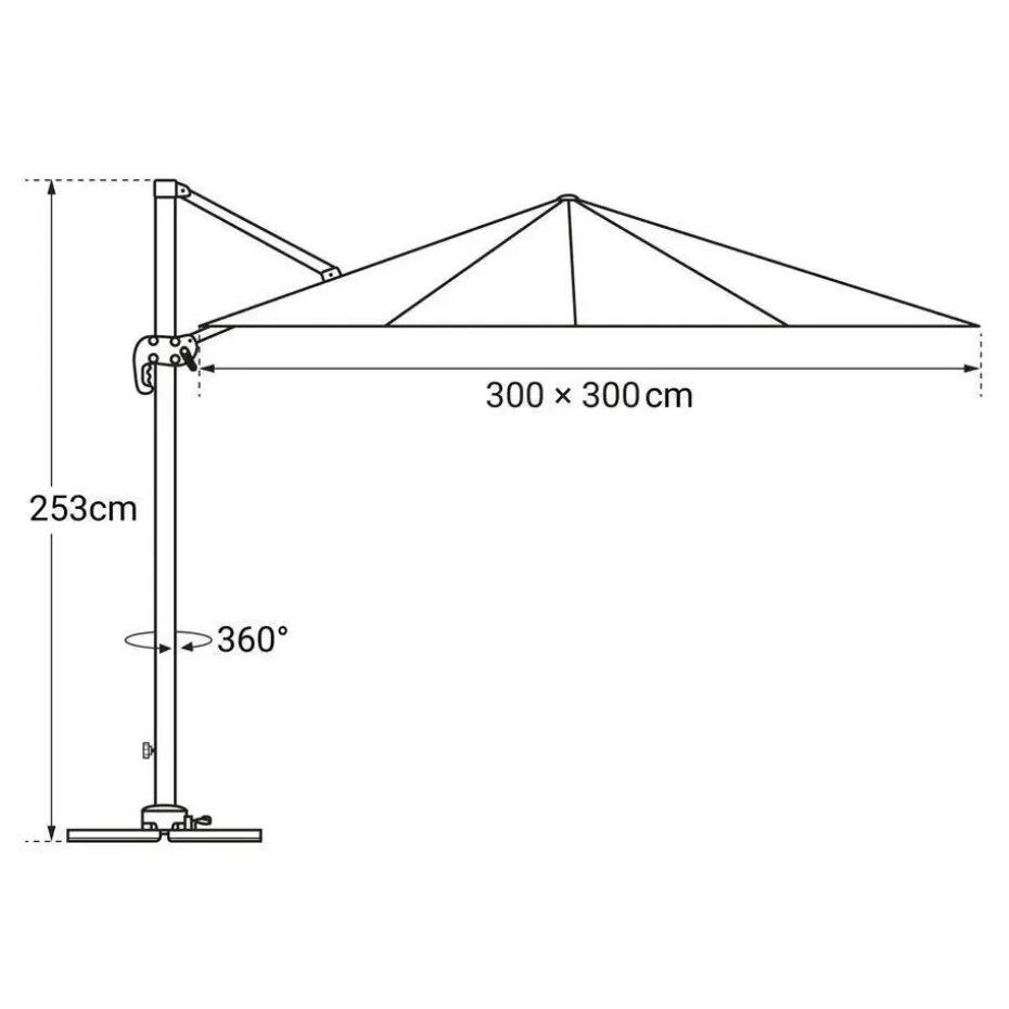 Happy Garden Parasol MOLOKAI - Bruin - Aluminium