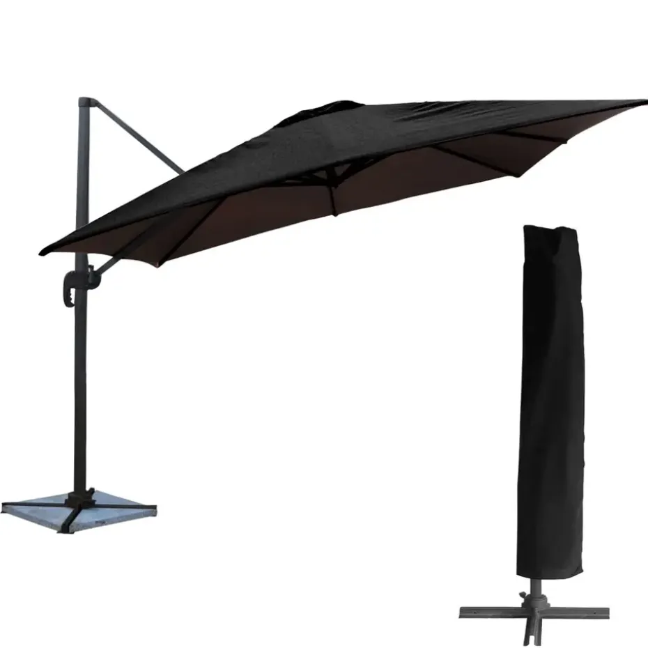 Happy Garden Parasol MOLOKAI - Zwart - Aluminium