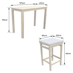 Happy Garden Staand eten ARUBA - Beige - Acacia