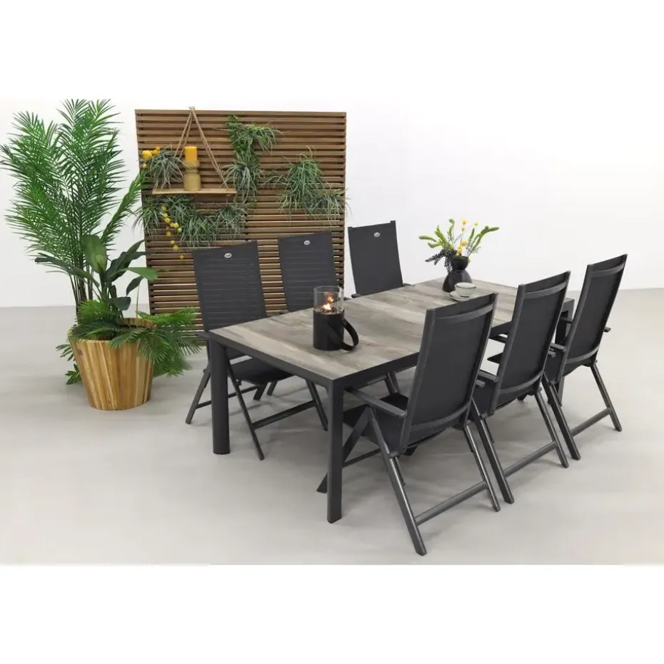 Hartman Napoli/Kings tuinset antraciet - 220x100 cm