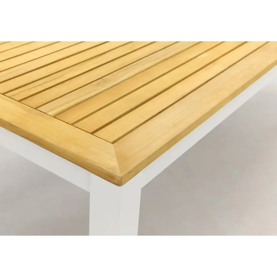 Hartman Sonata tuintafel 220x100 cm. - Teak - wit