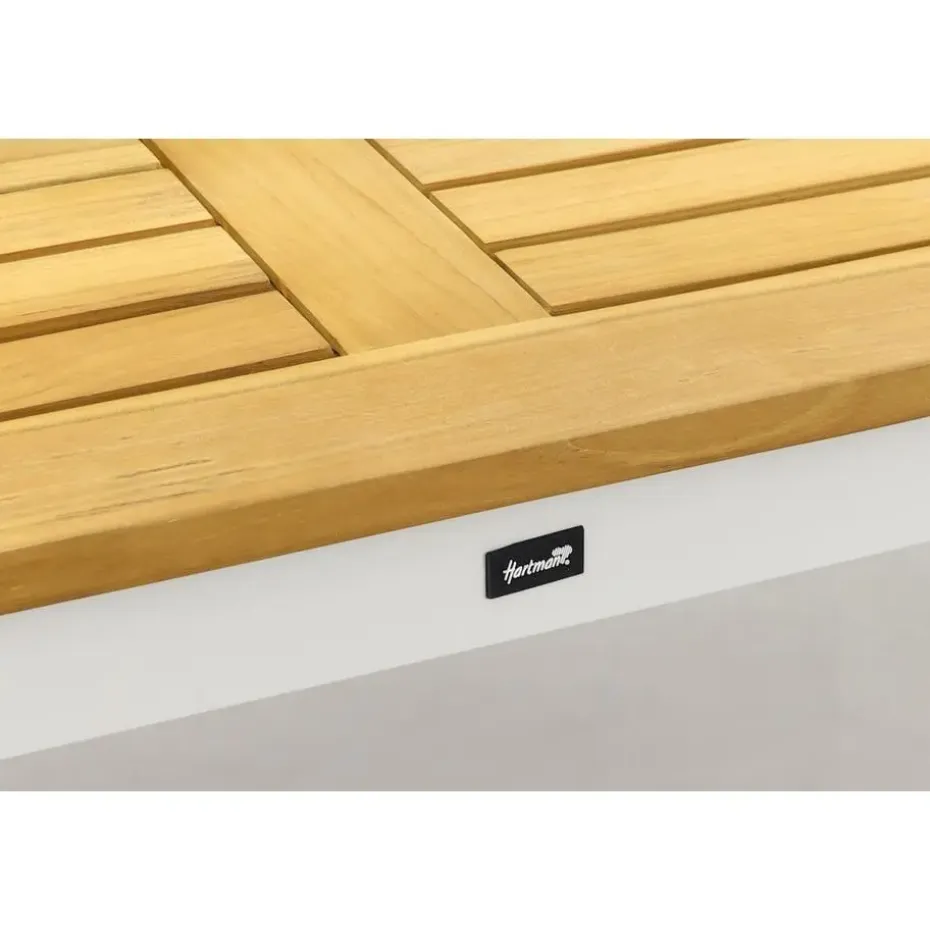 Hartman Sonata tuintafel 220x100 cm. - Teak - wit