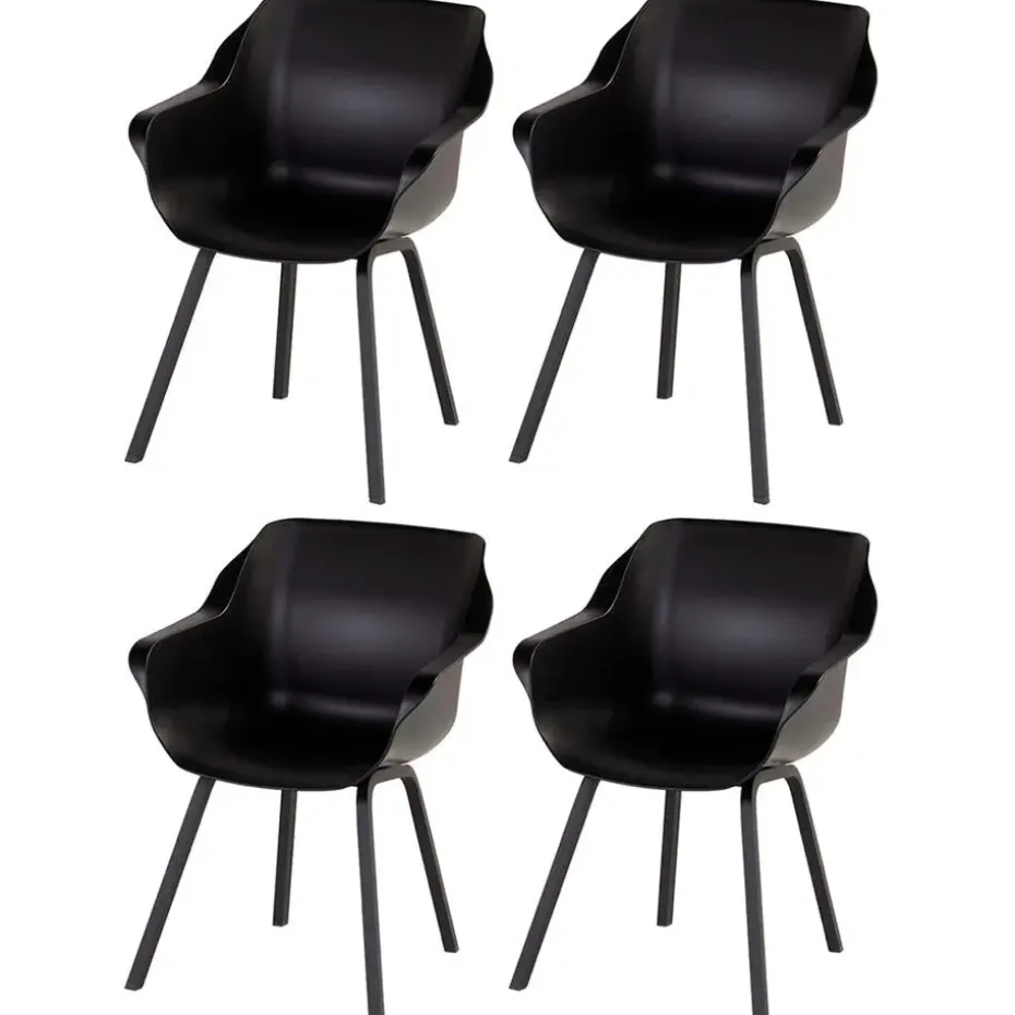 Hartman Sophie Element dining armstoel- Carbon black - 4 st.