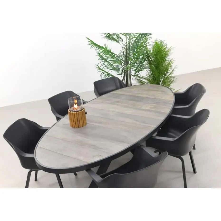 Hartman Sophie/Silva houtlook 240x115 cm. ovale tuinset - 7-delig