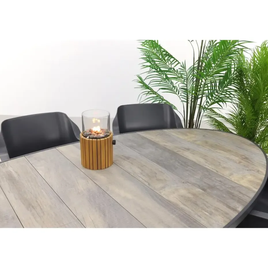 Hartman Sophie/Silva houtlook 240x115 cm. ovale tuinset - 7-delig