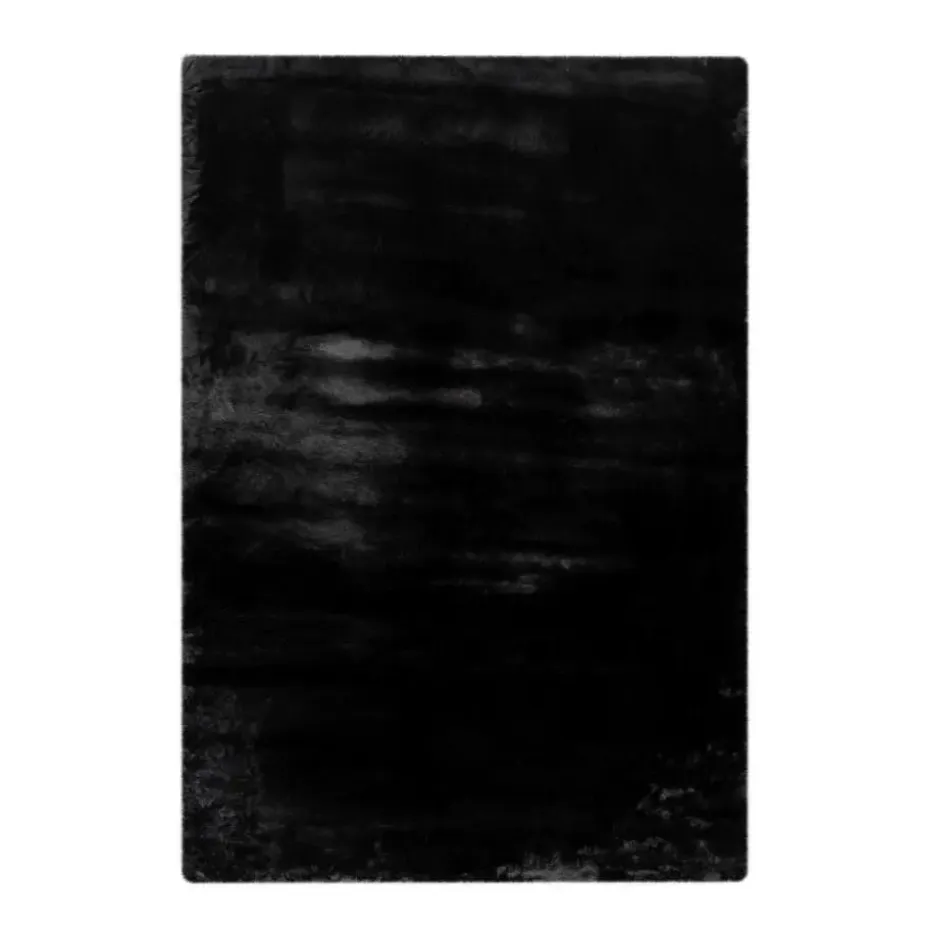 Heaven Fluffy Soft - Vloerkleed Hoogpolig - Effen Tapijt - Zwart - 160x230 CM