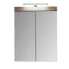 Hioshop AmandaMando spiegelkast 2 deuren incl verlichting donker eiken decor-