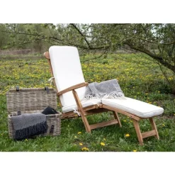Hioshop Arrecife ligstoel incl kussen teak