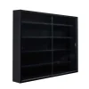 Hioshop Blacklava vitrinekast vitrinekast- 2 schuifdeuren zwart