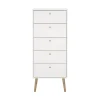 Hioshop Bodo kommode 5 lades wit