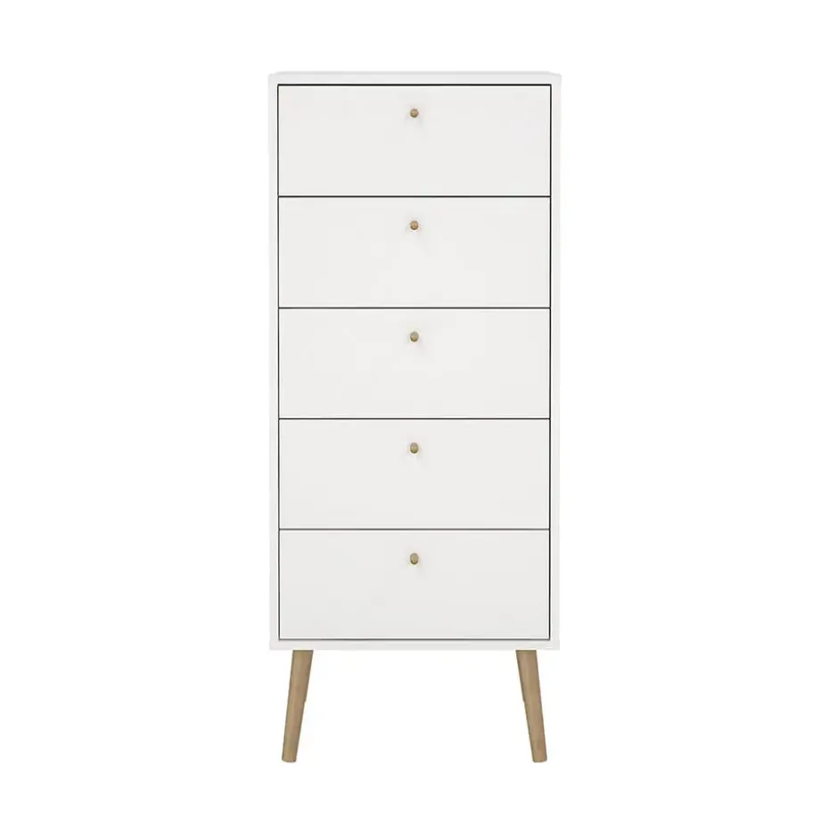 Hioshop Bodo kommode 5 lades wit