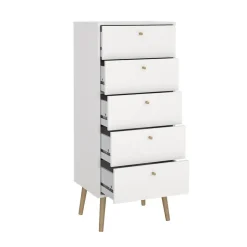 Hioshop Bodo kommode 5 lades wit