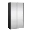 Hioshop Catania schuifdeurkast 2 deuren met spiegel 120x220cm mat zwart