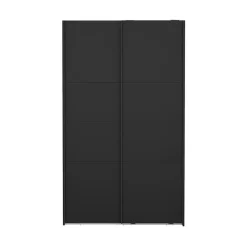 Hioshop Catania schuifdeurkast 2 deuren 120x200cm mat zwart
