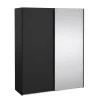 Hioshop Catania schuifdeurkast 2 deuren 180x220cm mat zwart