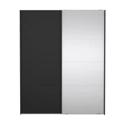 Hioshop Catania schuifdeurkast 2 deuren 180x220cm mat zwart