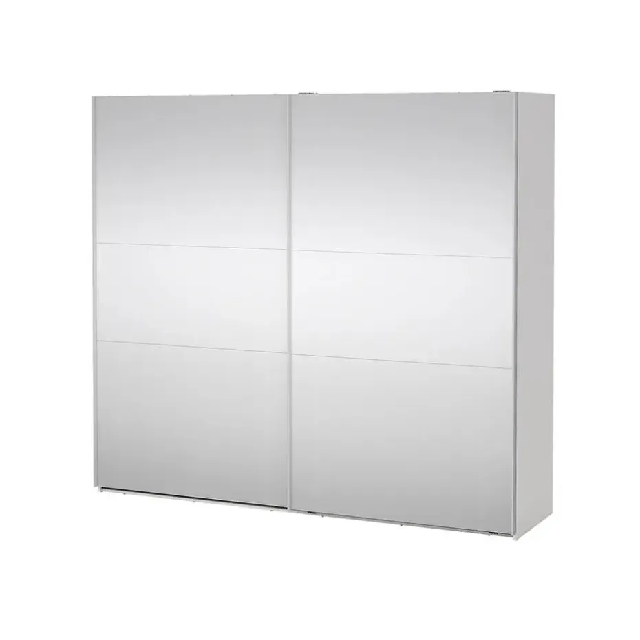 Hioshop Como schuifdeurkast 2 deuren met spiegel 245x220cm wit