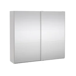 Hioshop Como schuifdeurkast 2 deuren met spiegel 245x220cm wit