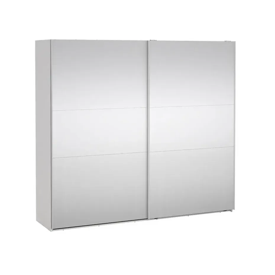 Hioshop Como schuifdeurkast 2 deuren met spiegel 245x220cm wit