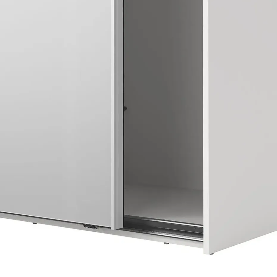 Hioshop Como schuifdeurkast 2 deuren met spiegel 245x220cm wit