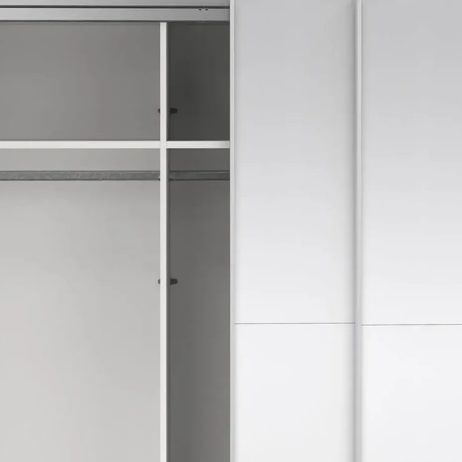 Hioshop Como schuifdeurkast 2 deuren met spiegel 245x220cm wit