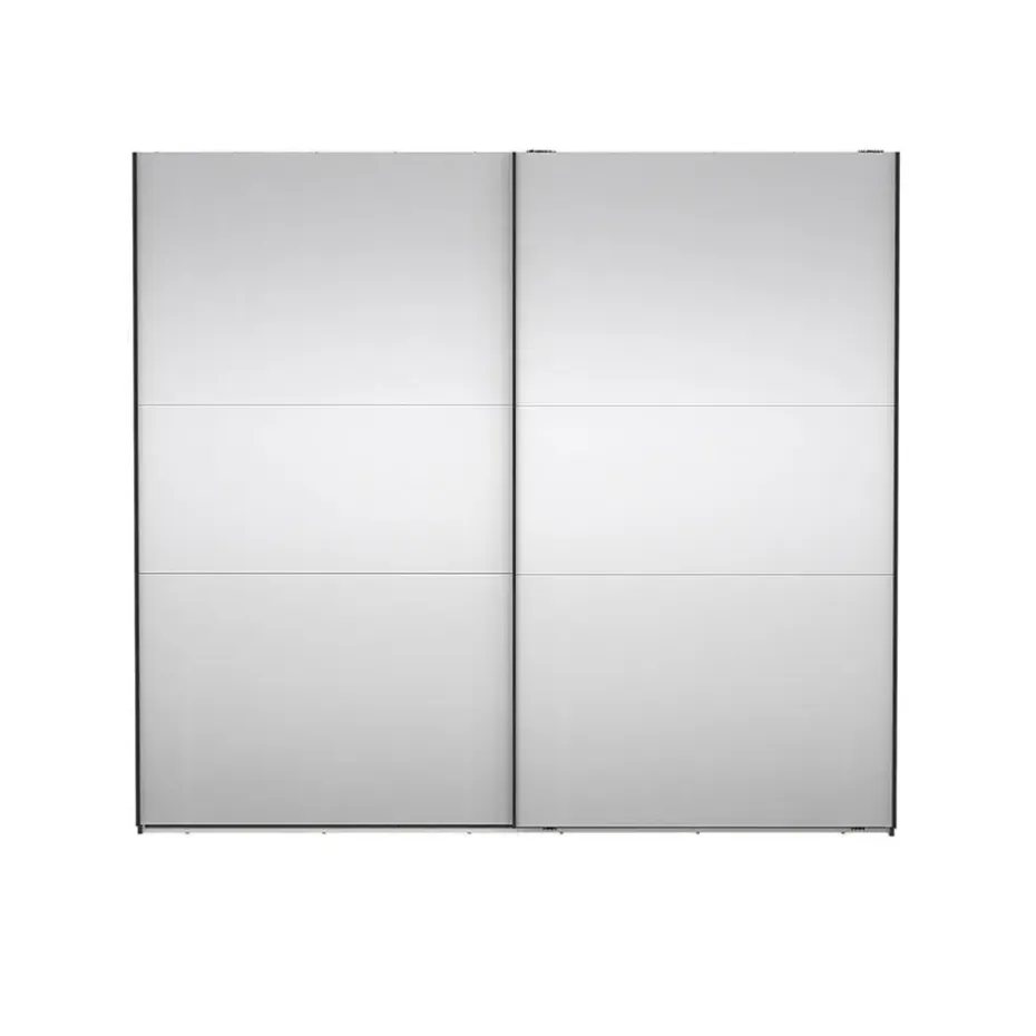 Hioshop Como schuifdeurkast 2 deuren met spiegel 245x220cm mat grijs