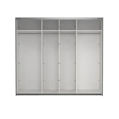 Hioshop Como schuifdeurkast 2 deuren met spiegel 245x220cm mat grijs