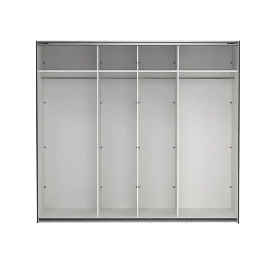 Hioshop Como schuifdeurkast 2 deuren met spiegel 245x220cm mat grijs
