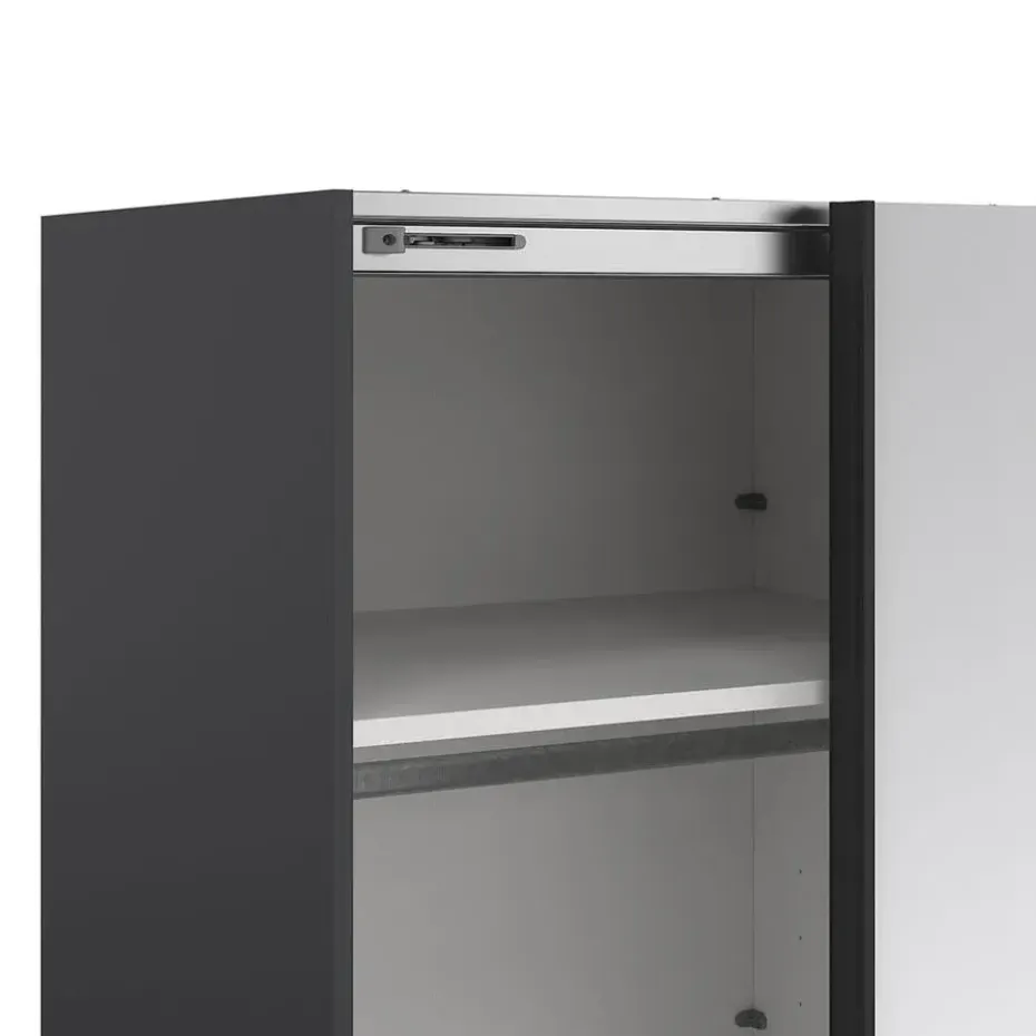 Hioshop Como schuifdeurkast 2 deuren met spiegel 245x220cm mat grijs