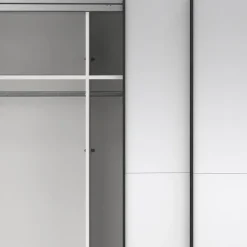 Hioshop Como schuifdeurkast 2 deuren met spiegel 245x220cm mat grijs