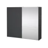 Hioshop Como schuifdeurkast 2 deuren 245x220cm mat grijs
