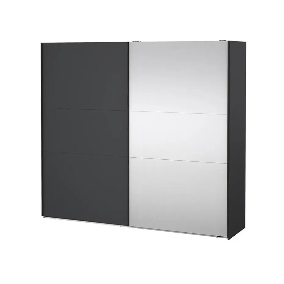 Hioshop Como schuifdeurkast 2 deuren 245x220cm mat grijs